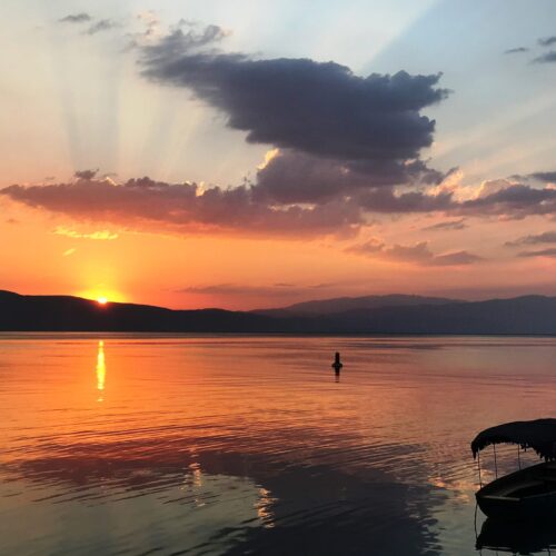 Airzone Gleitschirmreise Mazedonien Ohridsee Sonnenuntergang