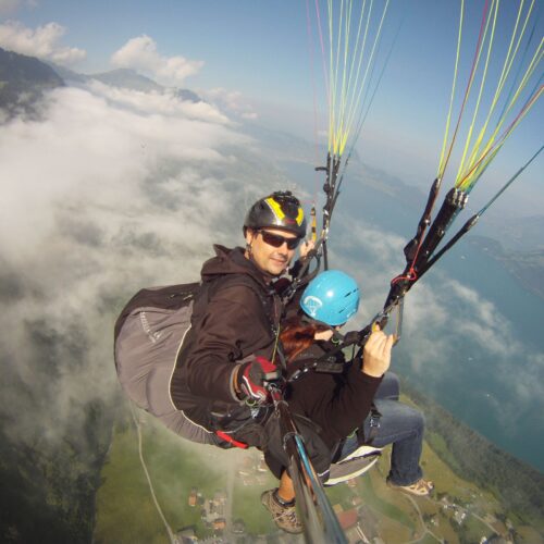 Airzone Tandemflug Selfie vor Nebelmeer