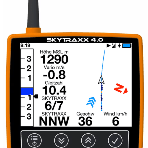 Skytraxx 4.0 Hauptbildschirm Ansicht von vorne