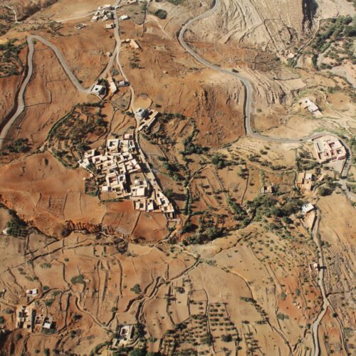 Airzone Marokko Dorf aus der Luft fotographiert
